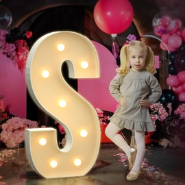 Tongjoy 3FT Marquee Light Up Letters, Large Light Up Letters for Baby Shower Party Backdrop Decor, Marquee Letters for Birthday Wedding Engagement Party Decorations, Mosaic Letter S