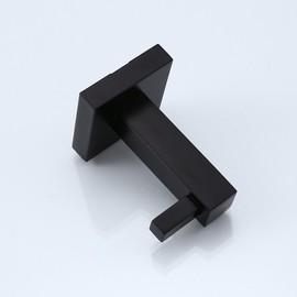 LJLink Single Towel Hook Modern Bath Hook for Towel Coat Robe Clothes Hat, SUS304 Stainless Steel Heavy Duty Hooks Wall Mounted Black Hook for Home Bedroom Bathroom Kitchen Hotel Toilet Garage