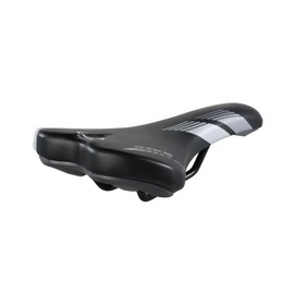 Montegrappa Dike Eco Leather Bike Saddle for Off Road Use Ebike MTB Gravel Enduro Memory Foam Padding (Black/Grey)