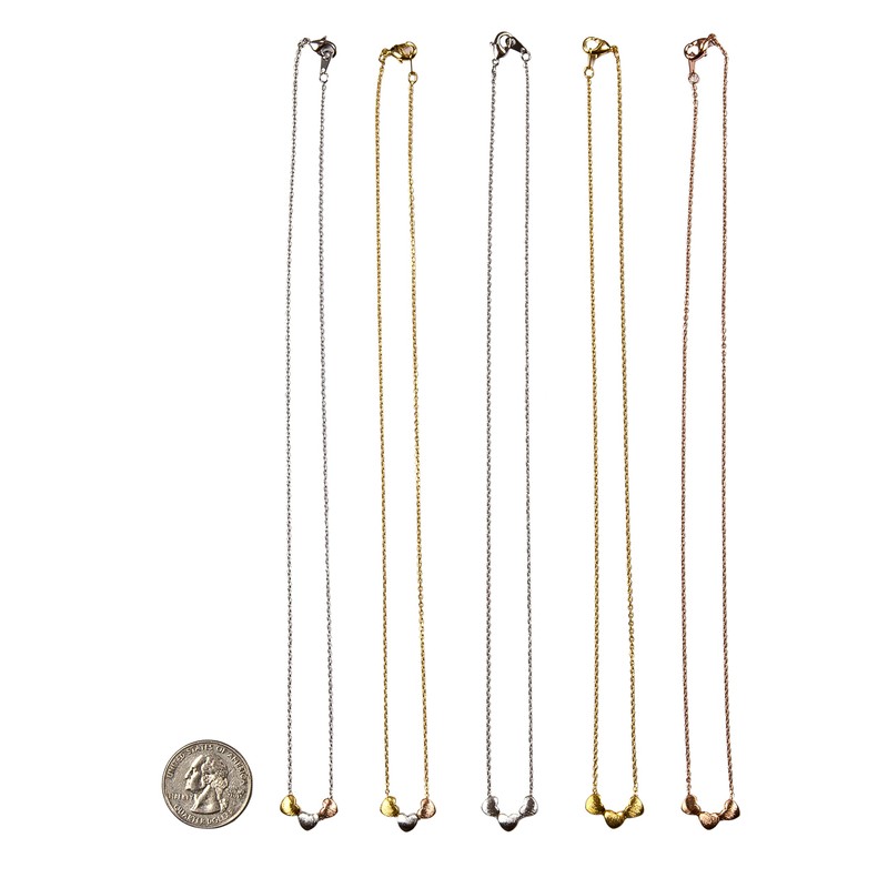 SPUNKYsoul Handmade 3 Heart Necklace Collection (Silver)