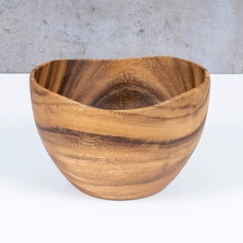 levandeo Bowl 22 x 13 cm Wooden Acacia Wood Salad Bowl Natural Brown Unique Fruit Bowl Decorative Bowl
