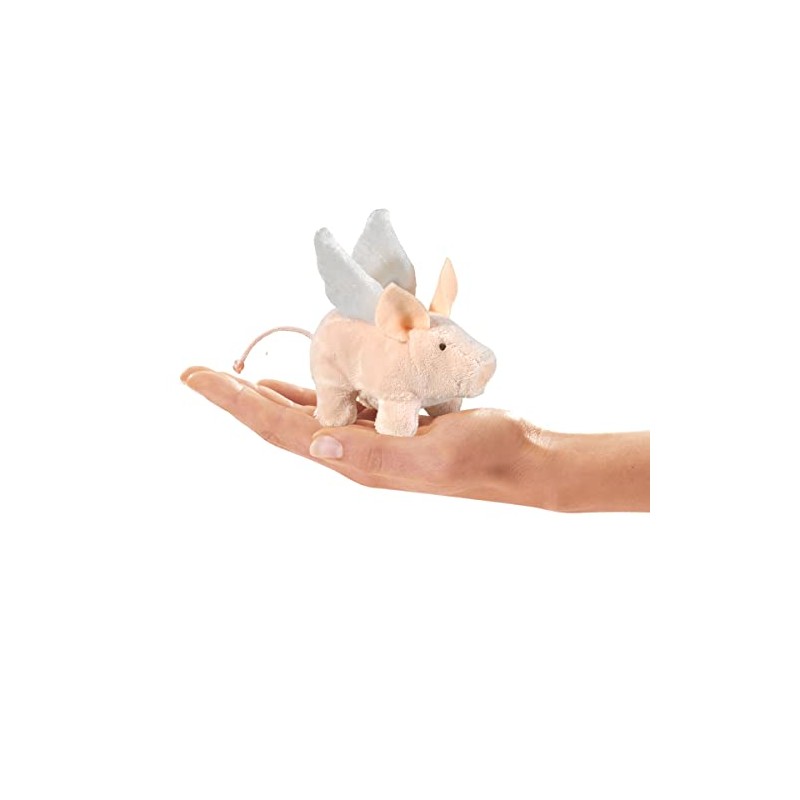 Folkmanis Mini Winged Piglet Finger Puppet, Multi-Colored, 1 EA