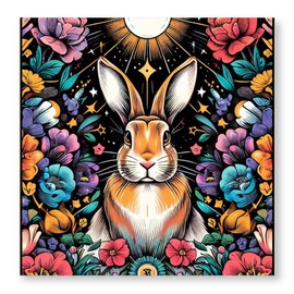 CafePress Rabbit Spirit Tarot Deck Collection Photo Wall Tile, Matte Finish, 8"x8"
