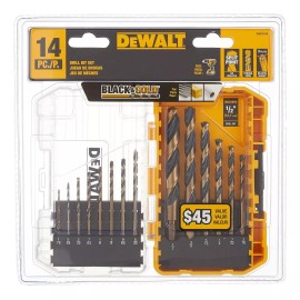 DeWalt Juego 14 Brocas Dewalt® con óxido negro acero alta velocidad DWA1184