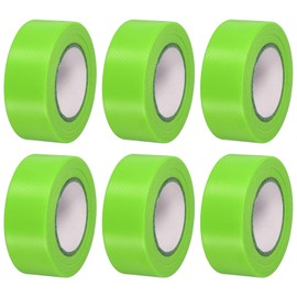 PATIKIL Flagging Tape 1" x98', 6 Pack PVC Non-Adhesive Neon Marking Tape for Tree Survey Boundaries Outdoor Trail, Green