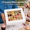 Anscher 24 Counts Mini Cupcake Boxes with Window 14x10x4 Inch