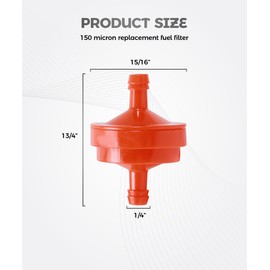 UNLRAE Lawn Mower Fuel Filter,Car Accessories 1/4" Inline Fuel Filter, Automotive Replacement,Suitable for Lawn Mowers,Small Tractors,Garden Equipment,Snowmobiles,Replacement for OEM BS 298090S (4)