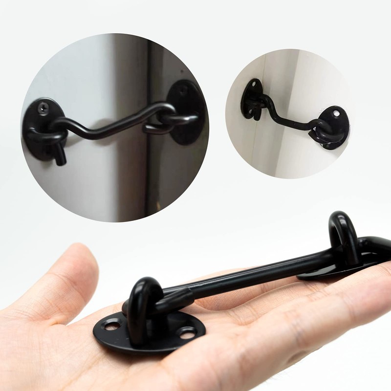 2PCS Hook and Eye Latch Barn Door Latch, Heavy Duty