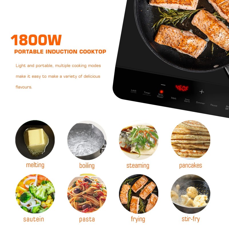 Empava 11-in Portable Single Heating Element 1800-W Countertop Induction Cooktop