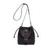 DORIS&JACKY Leather Drawstring Shoulder Bag Small 2 Way Bucket Crossbody