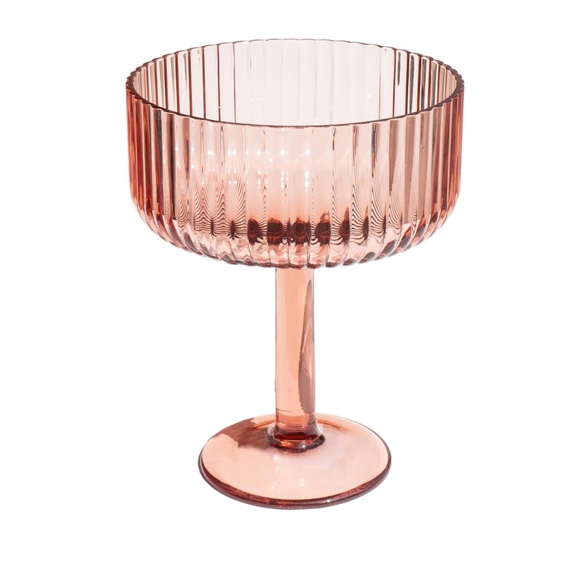 Abode Homewares Mesa Premium Acrylic Drinkware Indoor/Outdoor, Coupe, Pink, 14oz,