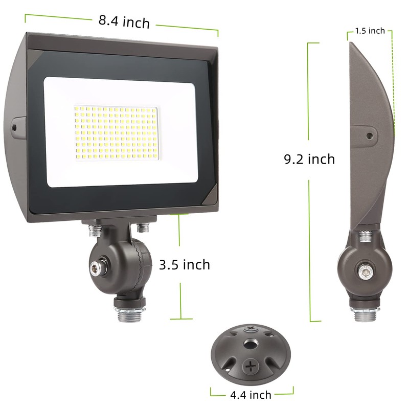 ECCFUTLL 80W Outdoor LED Flood Light with 1/2" Knuckle Mount