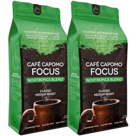 Cafe Capomo Focus Nootropic Adaptogen, Ashwagandha, Bacopa, Mucuna Coffee Alternative, Caffeine Free 11 oz. - 25 Years of Premium Service From Tattva's Herbs