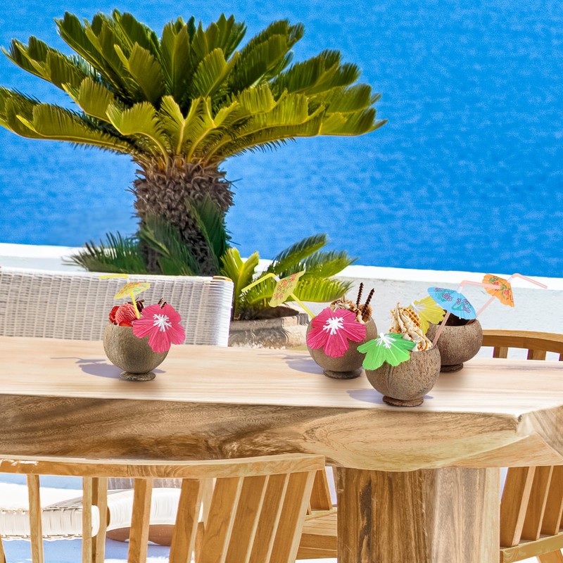 24 Set Coconut Cups, 17 Oz Natural Coconut Shell Cups,