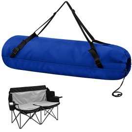 Vincreem 48"x14" Double Camping Chair Replacement Bag Heavy Duty Large Storage Bag Outdoor Folding Carrying with Shoulder Strap Heavy Duty for Travel (Chair is Not Included) (Blue)