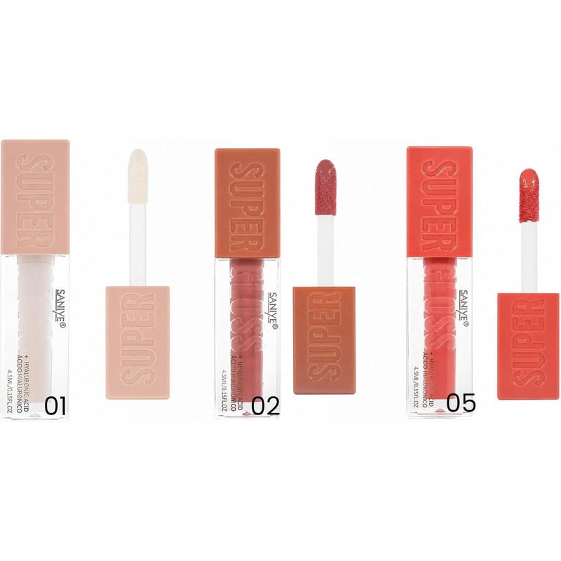 SANIYE LIP GLOSS Labial Líquido espejo brillo y brillante, hidratante