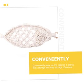 GANAZONO 2sets Hand-Woven Macrame Vegetable and Fruit Hammock Storage Bag for Kitchen Organization Versatile Decorative Net Basket for Under Cabinets and Spaces