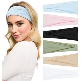 Huachi Headbands for Women Non Slip Women's Fashion Headbands Wide Headbands for Women's Hair Head Band Short Hair for Workout Yoga Sports Exercise Sweatbands Summer Hair Accessories Elastic Hair Band