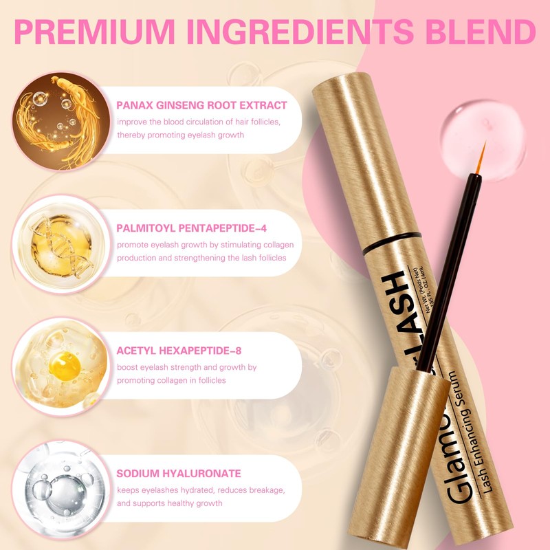 Glamosoar Lash Serum Eyelash Growth Serum Lash Enhancing - Get