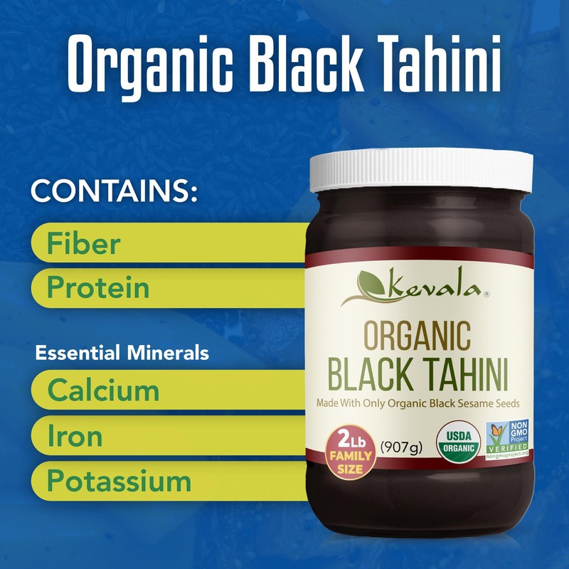 Kevala Organic Black Tahini - Double Size Gluten Free Black