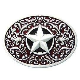 Urban Backwoods Western Star VI Belt Buckle for Interchangeable Belt Buckle, red