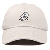 DALIX Embroidered Candy Cane Ghost Baseball Dad Cap in Beige