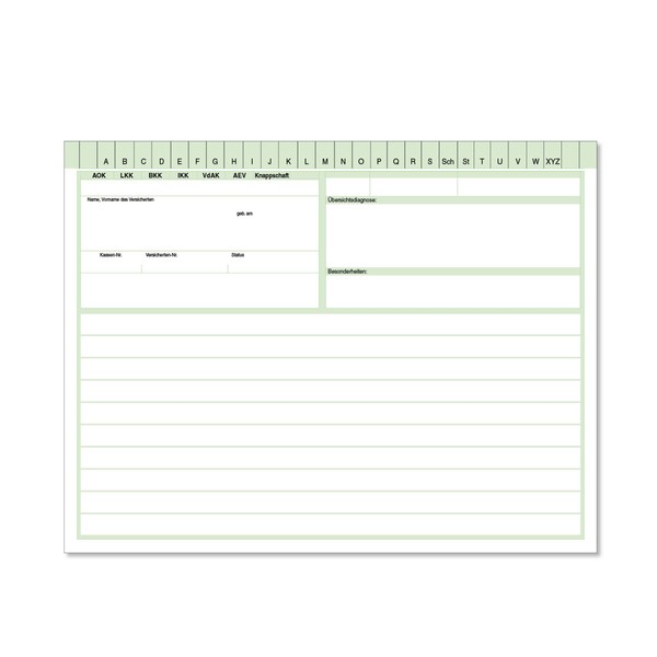 Index, Patient Record Bag, File Folder Patient, 190 g/m² Various