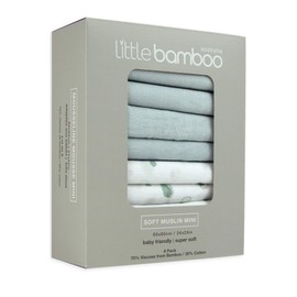 Little Bamboo Muslin Squares 8 Pack, 60 x 60cm, Whisper Grey