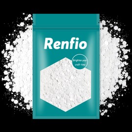 Renfio Pearl White Chunky Glitter, 3.5 Oz (100g) Metallic PET Flake Mixed Fine Powder Face Glitters for Craft Resin Pigment Tumbler Ornament Painting Hair Body Wedding Decor - Pearl White