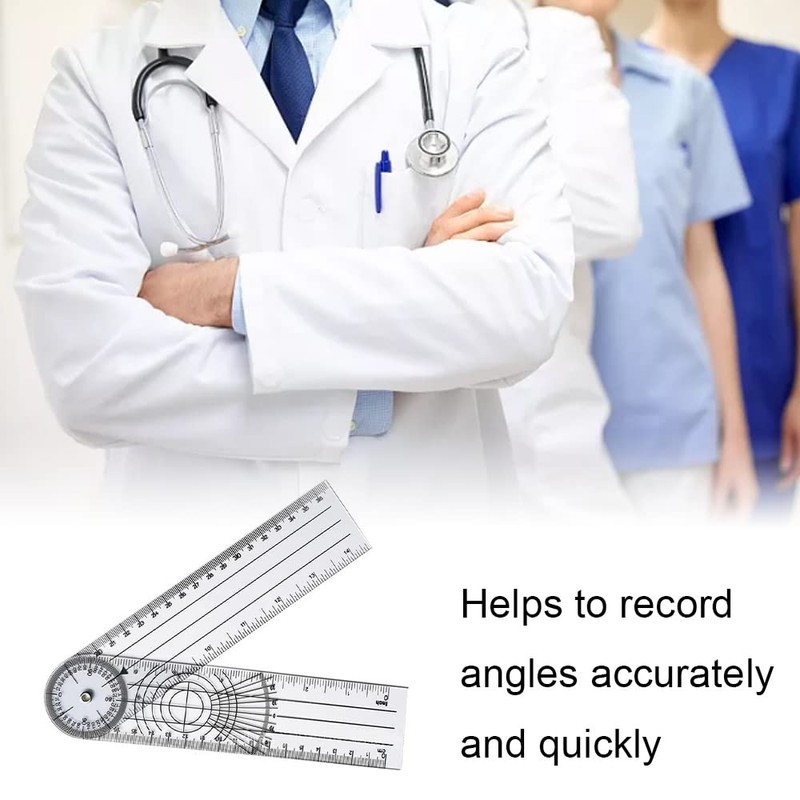 YongXiangPeng Medical Protractor,8.5in Goniometer Plastic Ruler,Professional 360 Degree Multi-ruler GoniometerAngle