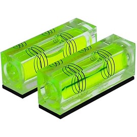 High Precision Mini Level Bubble Small Horizontal Bubble Three Line Horizontal Pearl Level Magnetometer 2PCS (With magnet)