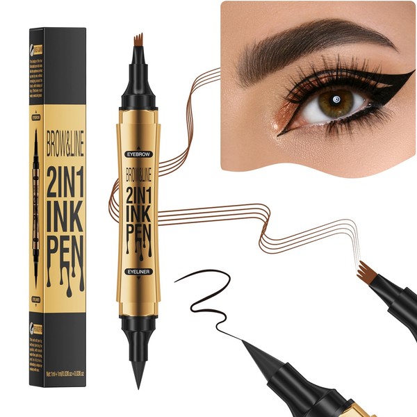 2-in-1 Eyebrow Pencil, Brow Lamination Tint Pen, Waterproof Eyebrow Pen