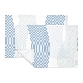 Style Decor W2800100 Placemat, 100% Cotton, Set of 2, Washable, Fabric, 11.8 x 17.3 inches (30 x 44 cm), Standard, Marine Blue,