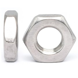 5pcs M10 ID x 1.25mm Pitch - 5mm Thickness Fine Thread - 17mm Opposite Side 304 Stainless Steel Hex Thin Nuts,Hex Lock Nut Fasteners,Hardware Nuts for Bolt Dropper