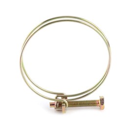 Double Wire Hose Clips, Akozon 10pcs Water Hose Clamp Water Hose Barb Clamp Pipe Tube Clips Adjustable Double Wire Pipe Clip Hoop Plumbing Fastener(52-57 mm)