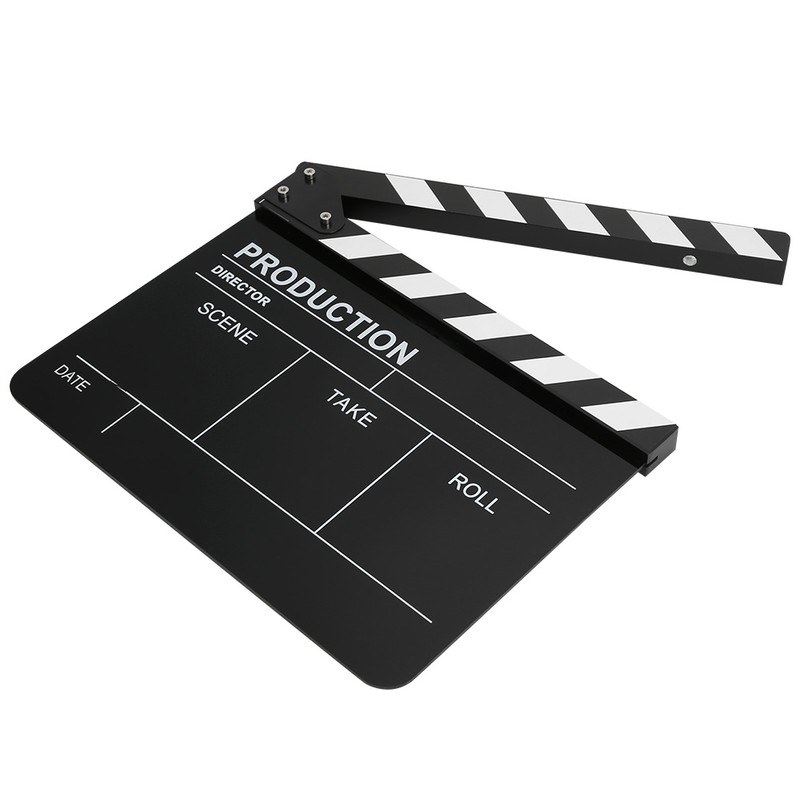 30x25CM Acrylic Clapperboard Director Professional Movie Film Action Clap Photography