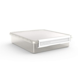 Plano PLA1313 Single Cubby Cube | Clear Storage Bin with Secure Latch, Clear with White Latch