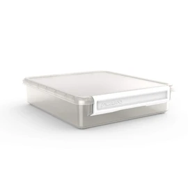 Plano PLA1313 Single Cubby Cube | Clear Storage Bin with Secure Latch, Clear with White Latch