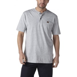 Wrangler Riggs Workwear Men's Short Sleeve Henley,Ash Heather,X-Large