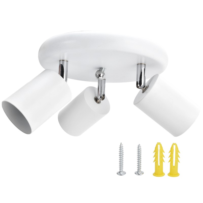 GU10 Ceiling Spotlight Holder 3 Head Rotating Lamp Base Fixture