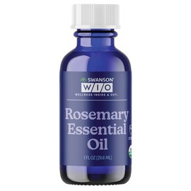 Swanson WIO Rosemary Essential Oil - 1oz Bottle - Compatible with Essential Oil Diffusers, Baths, External Use - Organic Essential Oil That Supports Mood, Sleep, Stress Support, Mental Wellness
