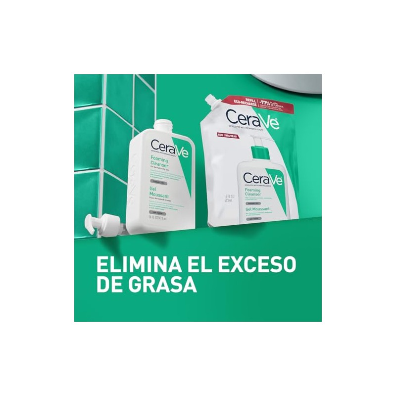 CeraVe Refill Gel Espumoso 16oz | Limpiador Piel Normal a
