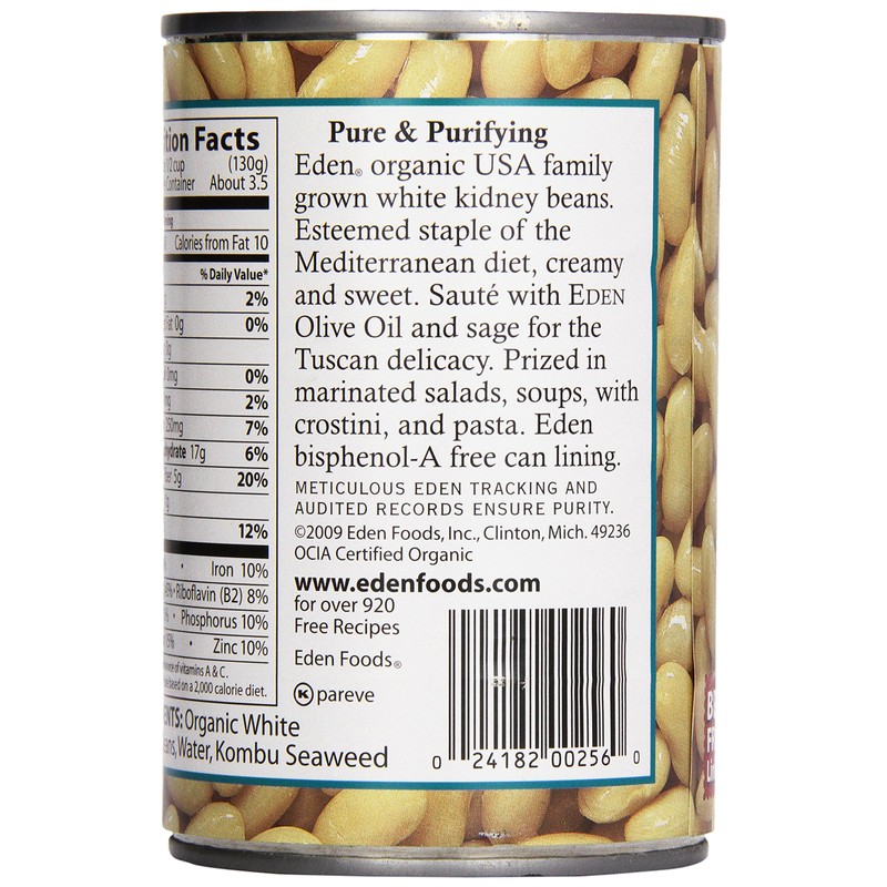 Eden Foods Organic White Kidney Beans, 15 oz