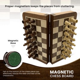 Magnetic Chess Set, Magnetic Chess Board and Pieces, Foldable Chess Board, Portable Chess Set with Built-in Storage, Handcrafted, Premium Quality (10 inches)