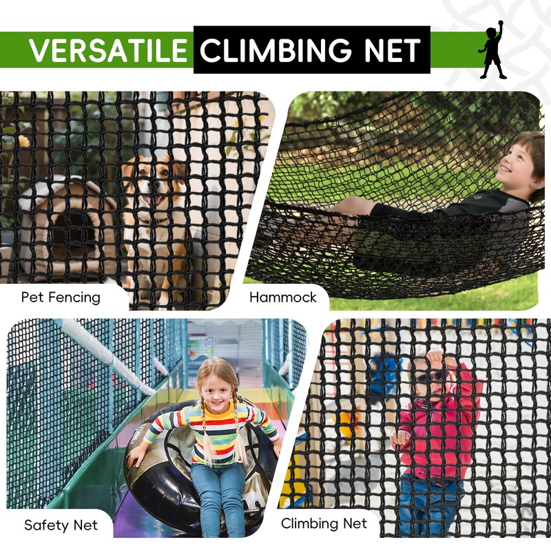 TOPNEW Double Layers Climbing Cargo Net - 9.9FT x 9.9FT
