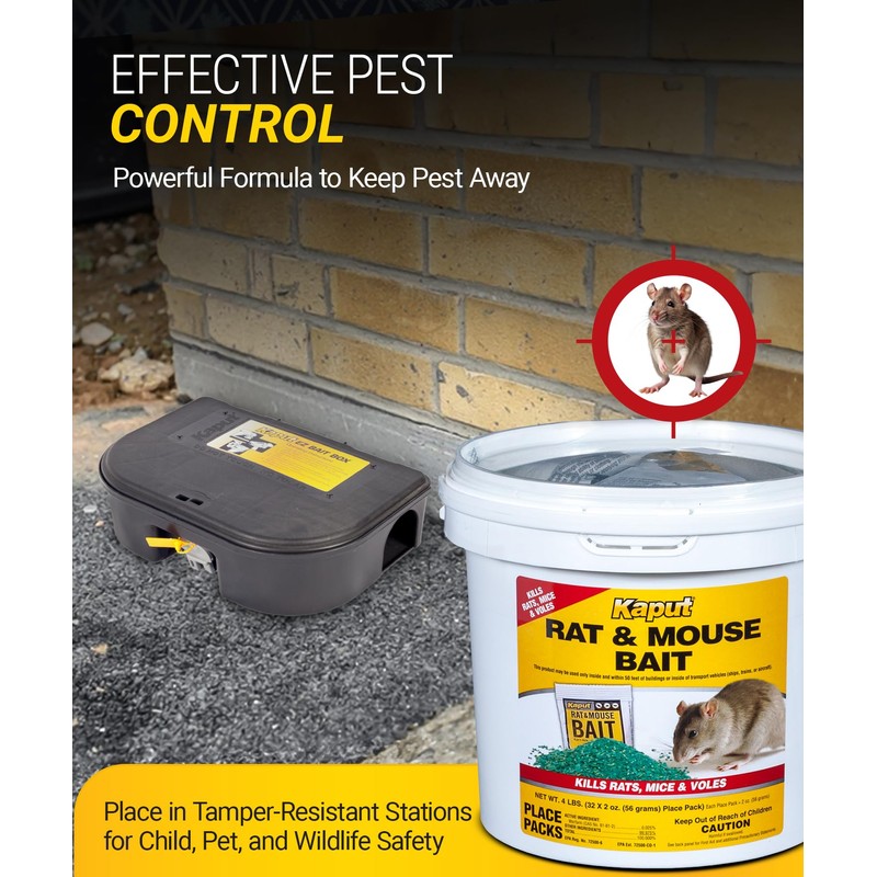 Kaput Rat & Mouse Bait- Effective Warfarin Formula for Rodent