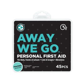 Be Smart Get Prepared Away We Go Personal First Aid Kit - 45 Pieces - Designed for Home, Auto, Travel & Office - Compact & Portable
