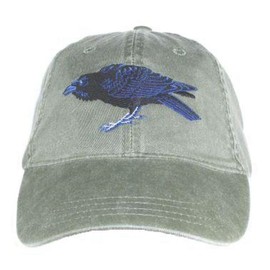 Tom's Bird Feeders Raven Embroidered Cotton Cap Green