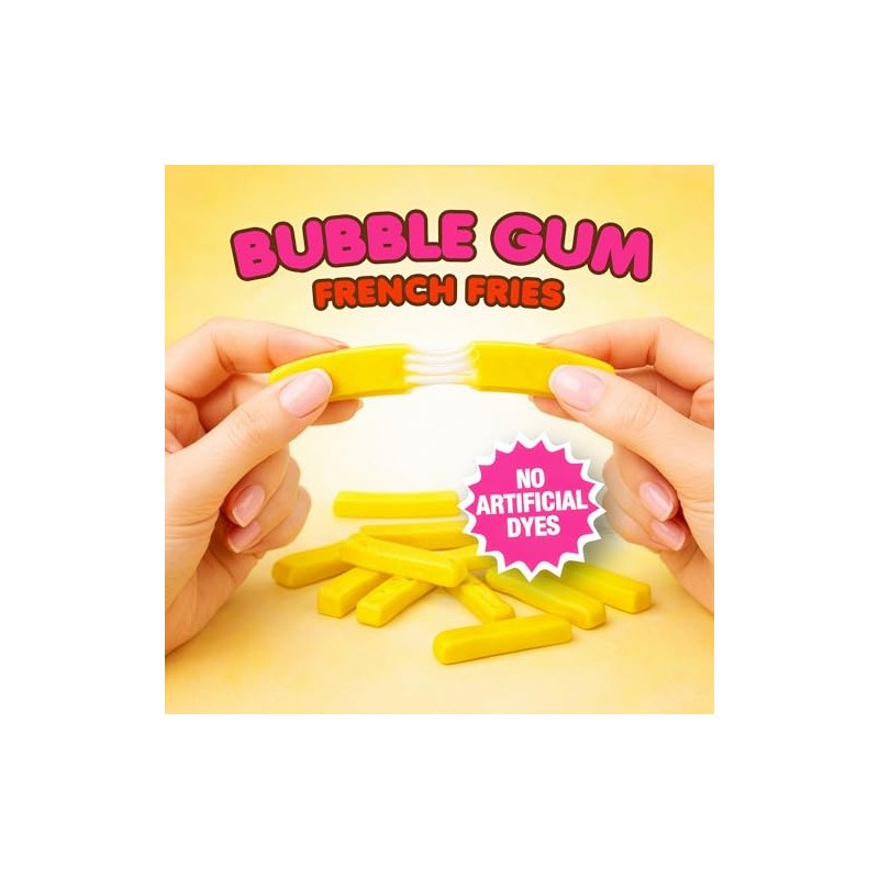 French Fries Bubble Gum – 24 Count Bulk Pack –