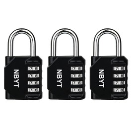 NBYT 4-Digit Password Combination Padlock，1/4 inch Diameter，for School Gym Locker, Sports Locker, Fence, Toolbox, Gate, Case, Hasp Storage